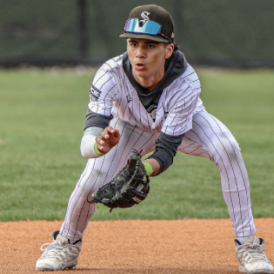 Phillip Sanchez III in his fielding stance